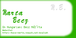 marta becz business card